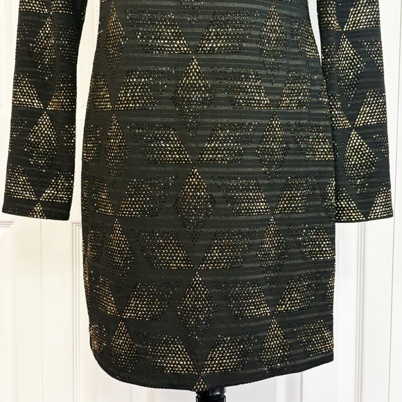 Vince Camuto Sparkly Black & Gold Metallic Mini Party Dress 6 - Picture 10 of 16